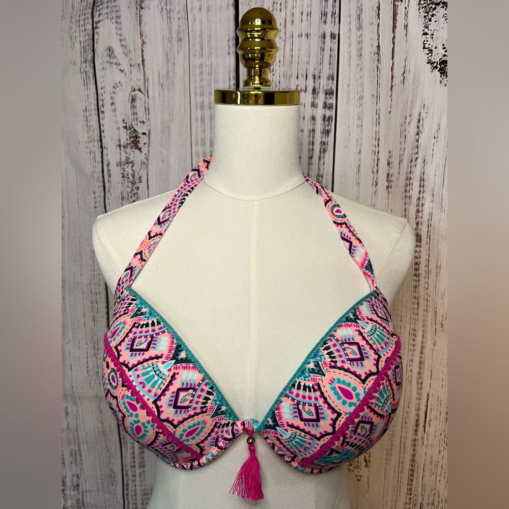 Shade & Shore Boho Aztec Underwire Bikini Top | 36DD | NWT